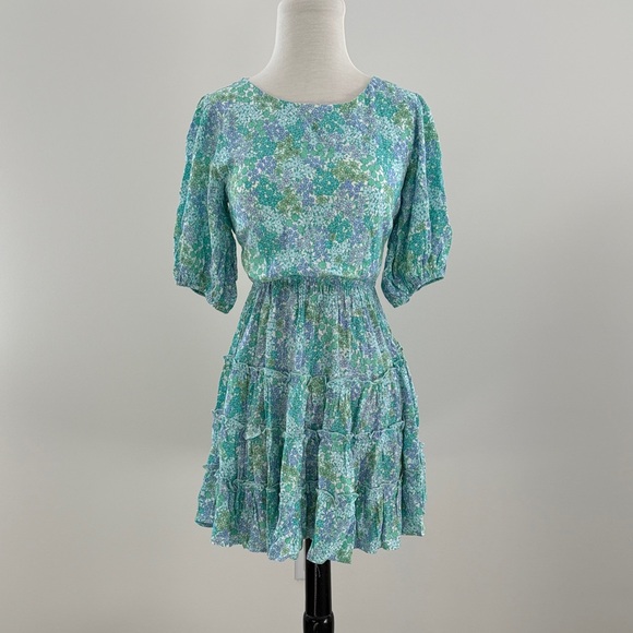 Sky To Moon Dresses & Skirts - Chic Floral Mini Dress in Green